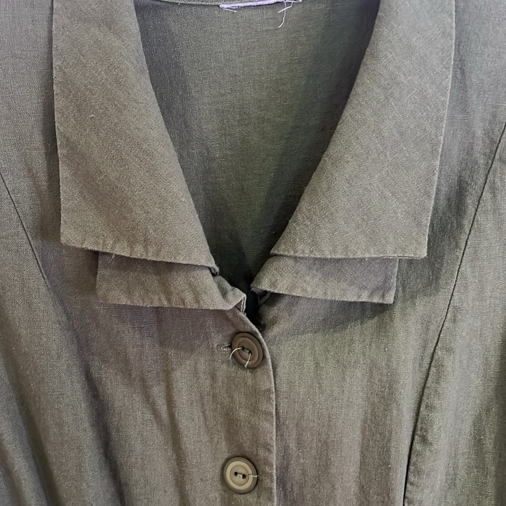 Green Button Down - image 2